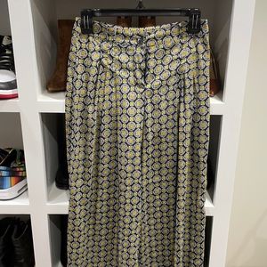 Black/yellow medallion print Wide leg pant, XS